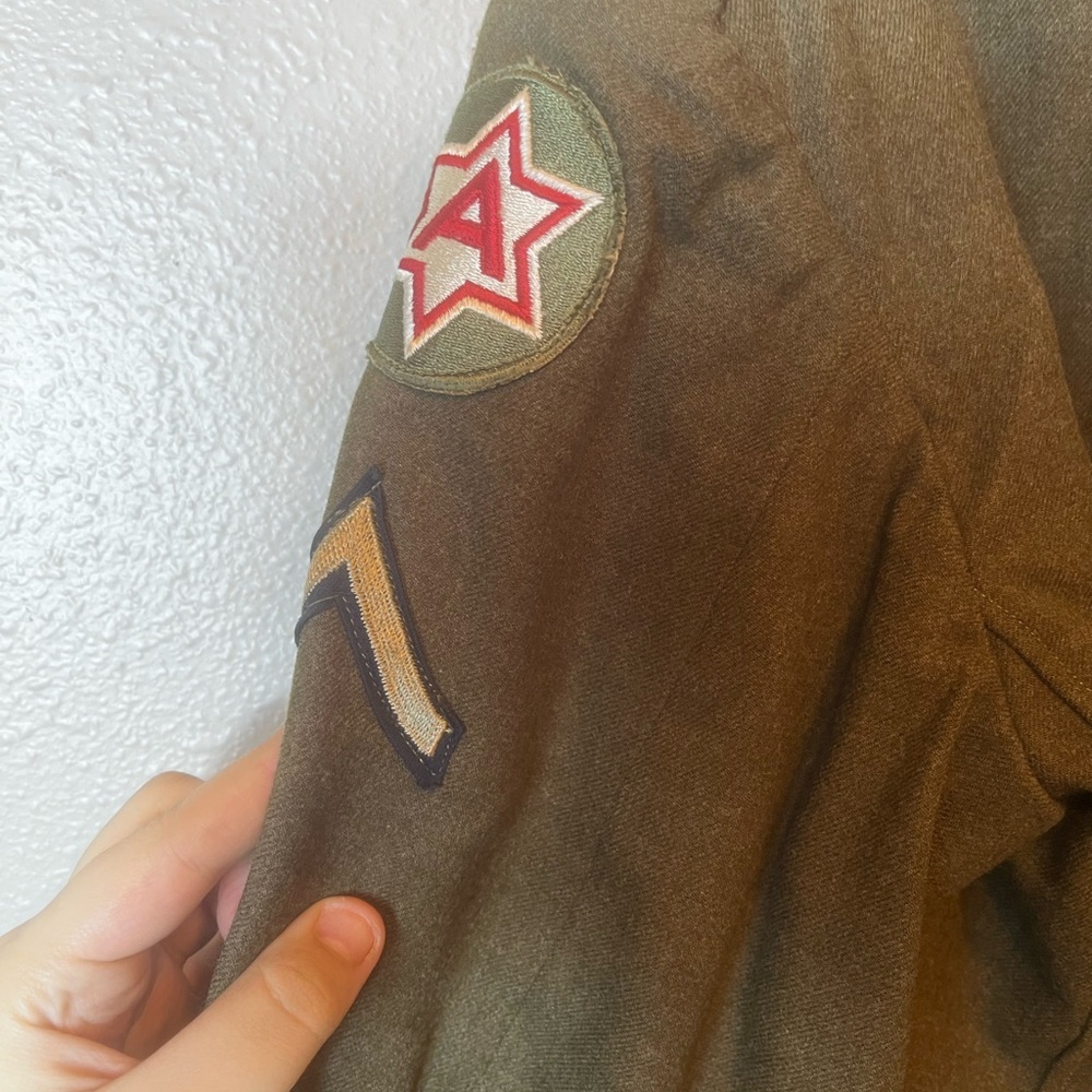 Vintage WW2 US Army IKE Wool and Lined Field Coat Jacket with Patches 36R - Picture 6 of 7